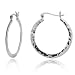 Sterling Silver Tarnish-Free Large Hammered Hoop Earring