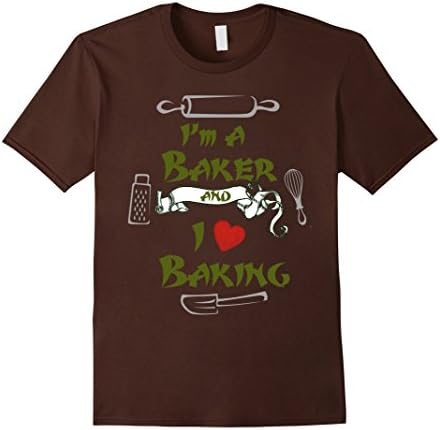 Men's I'm a Baker and i love Baking shirt 2  Medium Brown