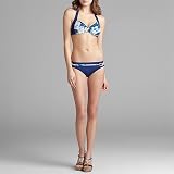 Anne Cole Swim Black Belted Hipster, X-Small, Cobalt