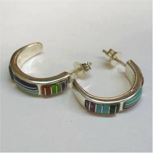 Click here to buy Southwest Sterling Silver Earrings with Inlay Turquoise, Coral, Opal, and other Gem Stones.
