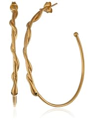 Satya Jewelry "Serpent" Gold Asp Hoop Earrings