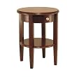 Concord Round End Table with Drawer and Shelf By Winsome Furniture