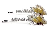 Floating Yellow Butterfly Hair Clip Barrette