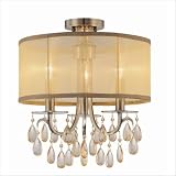 Crystorama 5623-AB Hampton 3 Light Mini Chandelier in Antique Brass