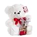 12 Sweetheart Bear with 8 Ounces of Premium Handmade Chocolate Toffee -- A Perfect Valentine's Day Gift!