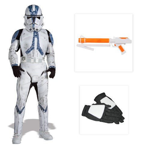 Star Wars Clone Trooper Deluxe Child Costume with Gloves and Blaster - Small