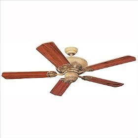 Montecarlo Ceiling Fans Versailles Model 5VL52AF-PecanBlade in Aged Fresco. Indoor fan.
