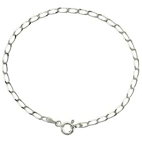 Sterling Silver 1/16" (2mm) wide Italian Long Link 7" Bracelet: Jewelry