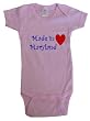 MADE IN MARYLAND - MARYLAND BABY - State-series - White, Blue or Pink Onesie / Baby T-shirt