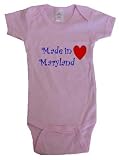 MADE IN MARYLAND - MARYLAND BABY - State-series - White, Blue or Pink Onesie / Baby T-shirt