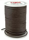 Leather Factory Round Leather Lace, 2-Millimeter, Brown