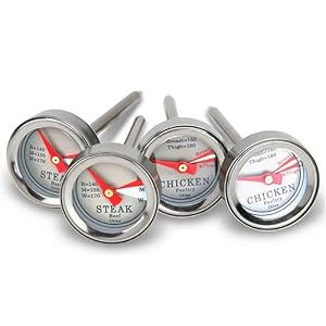 Style Asia HW5255 Chefs Basics Select 4-Pack Grill Thermometer Set