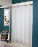 Plainweave FABRIC Shower Curtain HOOKLESS - WHITE