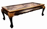 Elegant Oriental Furniture Coffee Table w. Glass Top