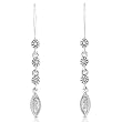 1/10ctw Diamond Leaf Earrings (HI/I1) in 14k White Gold