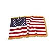 USA 4x6ft American Flag with Indoor Pole Hem and Fringe
