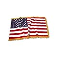 USA 4x6ft American Flag with Indoor Pole Hem and Fringe