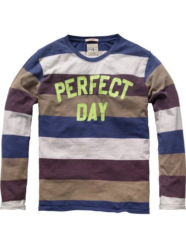 Scotch Shrunk Jungen Hemd 12410250515 - basic ls tee with \'perfect day\' print, Gr. 152 ( Preisvergleich
