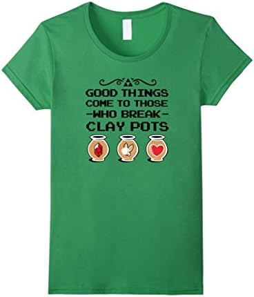 Women's Clay Pots T-Shirt Medium Grass