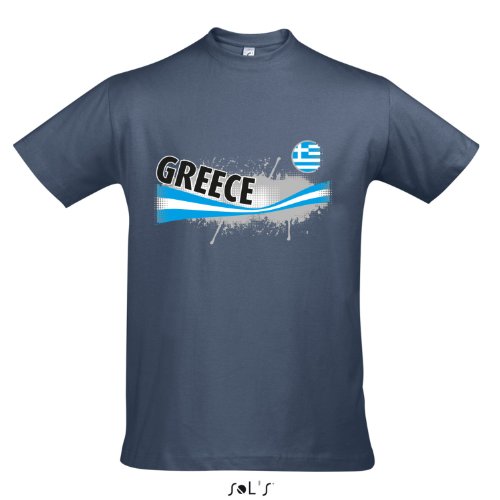 Fanshirt Herren GREECE, Griechenland Ländershirt EM / WM Trikot S-XXL , Denim , XL
