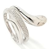Sterling Silver / Platinum or 18K Vermeil Diamond Snake Ring