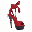 6 Inch Women's Sexy High Heel Shoes Mid Platform Sandal With Satin Wrap Up