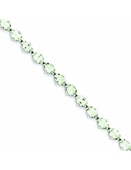 Genuine .925 Sterling Silver Green Amethyst Bracelet 11.7 Grams . 100% Satisfaction Guaranteed.
