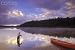 Wallmonkeys Peel and Stick Wall Decals - Fly-fishing at Dawn on 108 Mile Lake, British Columbia, Canada. - Removable Graphic
