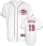 Joey Votto Youth Jersey: Majestic Home White Replica #19 Cincinnati Reds Jersey