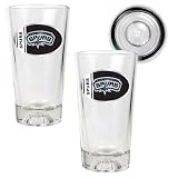 San Antonio Spurs NBA 2pc Pint Ale Glass Set with Basketball Bottom - Oval Logo