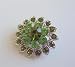 Flower Brooch New Silver Casting Flower Brooch w/ Peridot & Erinite Rhinestones Sparkling Green Pin Brooch Gift Box(BRAND NEW)