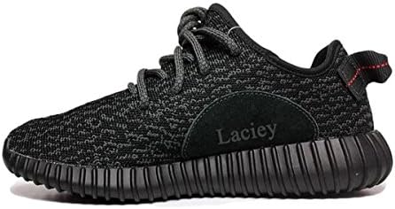 Laciey Mens Womens Running Shoes Unisex Couple Breathable Walking Sneakers Allblack 44