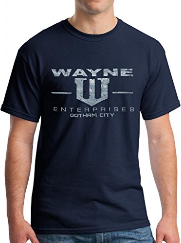Wayne Enterprises Batman The Dark Knight Vintage Adult T-Shirt L Navy