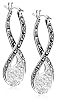Sterling Silver Marcasite & Cubic Zirconia Figure Eight Earrings