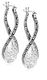 Sterling Silver Marcasite & Cubic Zirconia Figure Eight Earrings