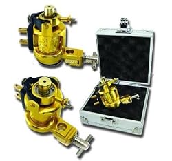 BRAND NEW LIGHT WEIGHTED GOLD ROTARY TATTOO MACHINE (SILVER MACHINE CASE INCLUDED)
