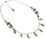 Sterling Silver Caribbean Amber Drop Necklace