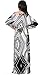 KOH KOH One Shoulder 3/4 Sleeve Graphic Print Long Cocktail Evening Maxi Dress