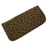 SOFT PADDED LEOPARD SLIP IN EYE GLASSES SUNGLASSES CASE by