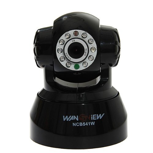 Wansview wireless IP camera network with Pan & Tilt, Night Vision, 2 Way Audio, Black, Built-in Microphone, IPhone, Windows and MAC support