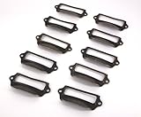 （ＣＨＯＵＣＨＯＵ） １０個 セット アンティーク 調 ネーム 付き キャビネット ハンドル 取っ手 金具 引き出し 家具 ＤＩＹ (イエローブロンズ)