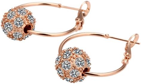 Lekani Alloy Gold-Plated White Gold Color GP Rhinestone Crystal Sweetheart Earrings