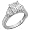 Half Moon/Princess/Pave Diamond Engagament Ring 1.66ct
