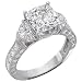 Half Moon/Princess/Pave Diamond Engagament Ring 1.66ct