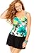 Avenue Plus Size Watercolor Floral Skirtini with Control, Blue Multi 22