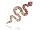 Topaz Gradient Crystal Rhinestone Slytherin Slithering Serpent Snake Pin Brooch