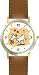 Dog with Slippers Dog - WATCHBUDDY&reg; DELUXE TWO-TONE THEME WATCH - Arabic Numbers - Brown Leather Strap-Size-Large ( Men's Size or Jumbo Women's Size )