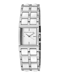 Kenneth Jay Lane Womens KJLANE-1502 1500 Series White Dial Stainless Steel and White Resin Watch