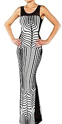 Striped Print Polyester/Spandex/Tulle Sleeveless  Dress with a Brush/Sweep Train 