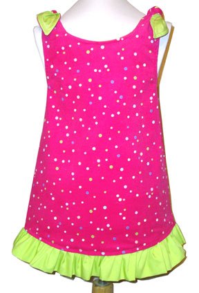 Hot Pink Corduroy Party Dots Tie Dress 6